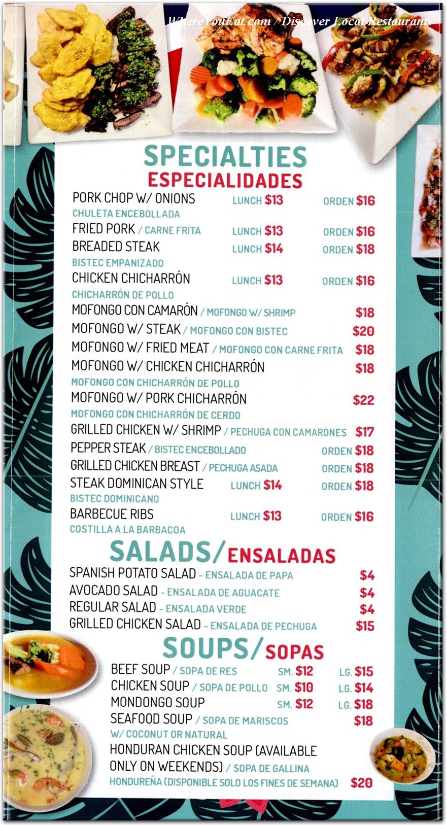 menu